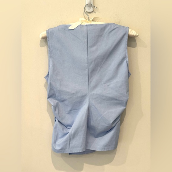 COS Sky Blue side Ruched Women's Blouse top S - Picture 2 of 11
